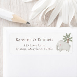 ボホサファリウォーターカラーベビーシャワー差出人住所 ラベル