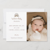 ボホサファリウォーターカラー2枚フォト誕生 案内状 (裏面)