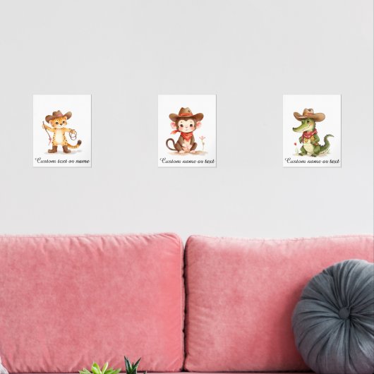 ボホサファリパーソナライズされたカウボーイ子供部屋キッズ (リビング)