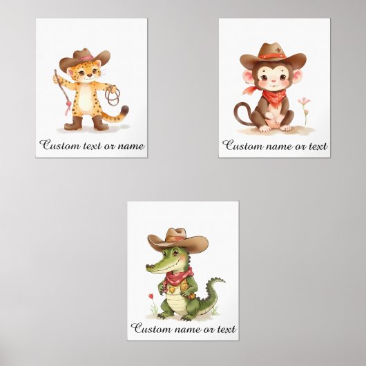 ボホサファリパーソナライズされたカウボーイ子供部屋キッズ (正面)