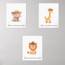 ボホサファリパーソナライズされたカウボーイ子供部屋ルームデコール