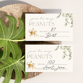 ボホサファリベイビーシャワーピーナッツ推測ゲームカード エンクロージャーカード