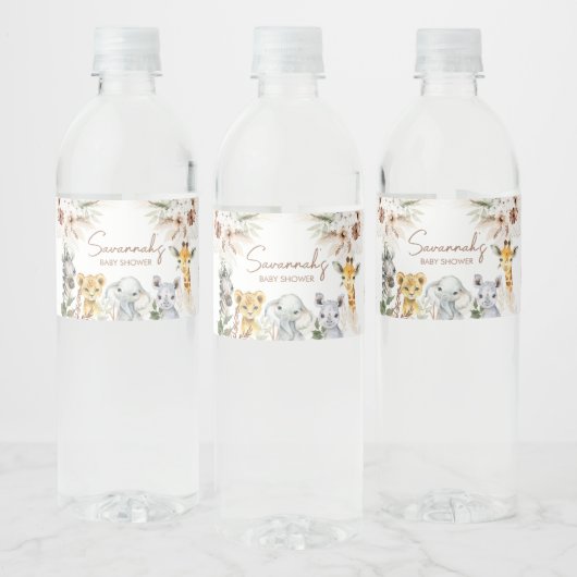 ボホサファリベイビーシャワー ペットボトルラベル (ボトル)