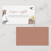 ボホサファリ動物ベビーシャワーおむつラッフル エンクロージャーカード (正面/裏面)