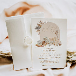 ボホサファリ子供部屋男女兼用ベビーシャワー 招待状