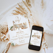 ボホサファリ子供部屋男女兼用ベビーシャワー 招待状