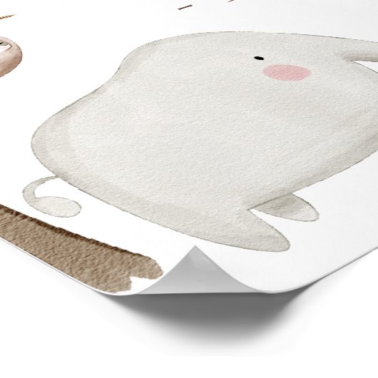 ボホサファリ水彩赤ちゃんシャワーへようこそ ポスター (角)