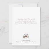 ボホサファリ水彩赤ちゃんシャワー サンキューカード (裏面)