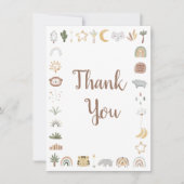 ボホサファリ水彩赤ちゃんシャワー サンキューカード (正面)