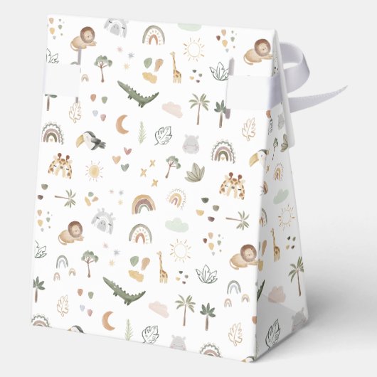 ボホサファリ水彩赤ちゃんシャワー フェイバーボックス (裏面)