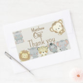 ボホサファリ誕生日ステッカー 長方形シール (封筒)