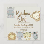 ボホサファリ誕生日招待状 招待状 (正面/裏面)