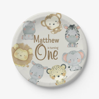 ボホサファリ誕生日紙プレート ペーパープレート