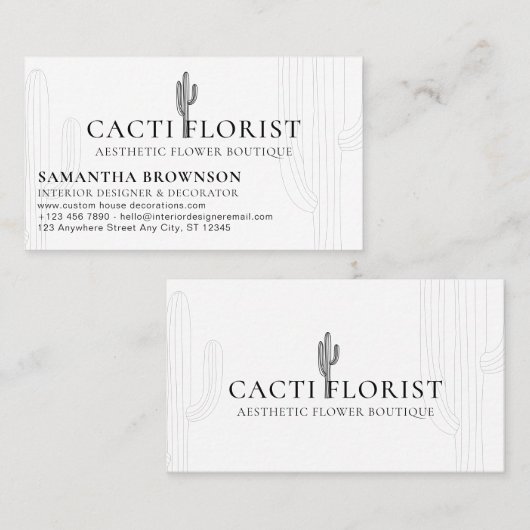 ボホサボスデザートフラワー抽象芸術 名刺 (正面/裏面)