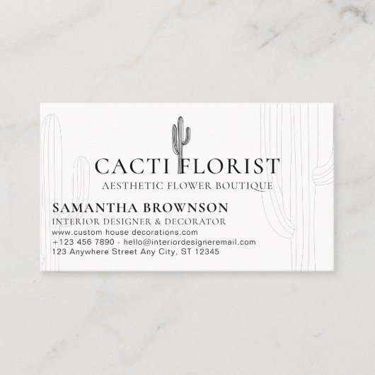 ボホサボスデザートフラワー抽象芸術 名刺 (正面)