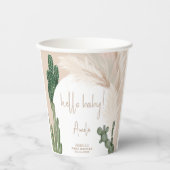 ボホサボテンのパンパスアーチハローベイビーシャワー 紙コップ (正面)