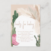 ボホサボテンのパンパスブーツベビーは本を持って来る エンクロージャーカード (正面)