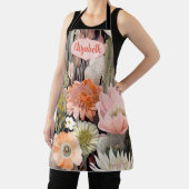ボホサボテンの水色ピンク、桃、緑 エプロン (インサイチュ)
