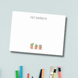 ボホサボテン水彩鉢植えモノグラム ポストイット