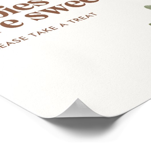 ボホサボテン赤ちゃんシャワーベビーは甘いサイン ポスター (角)