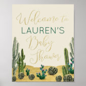 ボホサボテン赤ちゃんシャワー歓迎サイン ポスター (正面)