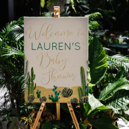 ボホサボテン赤ちゃんシャワー歓迎サイン ポスター