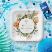 ボホサボテン赤ちゃんシャワー ペーパープレート (パーティー)