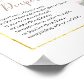 ボホサボピンクの花の晩夜おむつサイン ポスター (角)