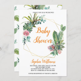 ボホサボベビーシャワー招待状 招待状