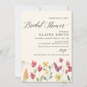 ボホサマーエレガントワイルドフラワーズブライダルシャワー 招待状 (正面)