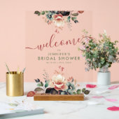 ボホサマーガーデンフローラブライダルシャワーウェルカム アクリルサイン (ウェディング)