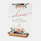 ボホサマーガーデンフローラブライダルシャワーウェルカム アクリルサイン (傾斜)