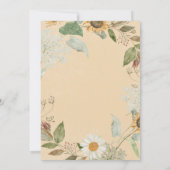 ボホサマーサンフラワー&デイジー金ゴールドブライダルルンチョン 招待状 (裏面)