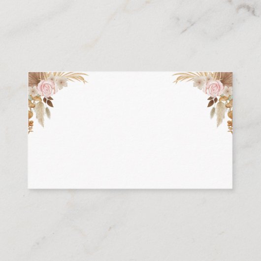 ボホサマードライドフローラベビーシャワーおむつラッフル エンクロージャーカード (裏面)