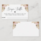 ボホサマードライドフローラベビーシャワーおむつラッフル エンクロージャーカード (正面/裏面)