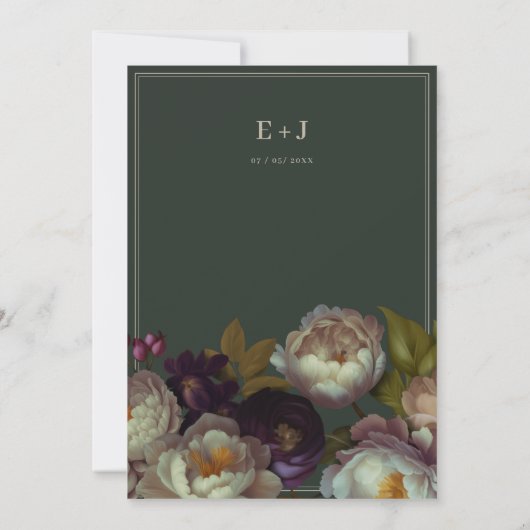 ボホサマーバラヴィンテージ結婚審美的 招待状 (裏面)