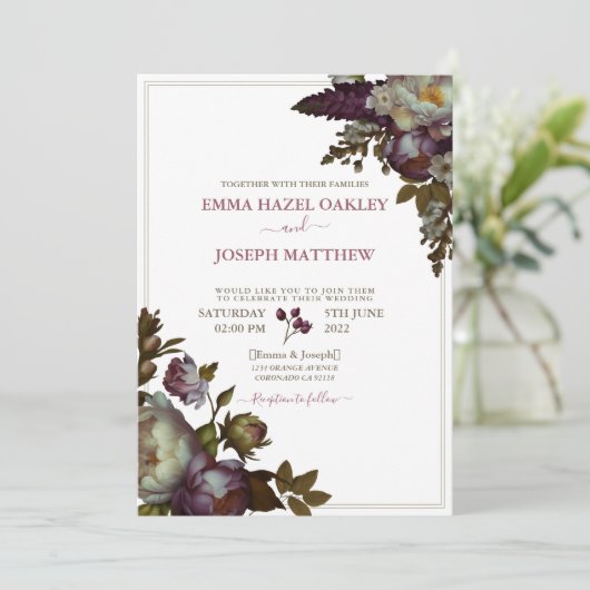 ボホサマーバラヴィンテージ結婚審美的 招待状 (スタンド正面)