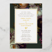 ボホサマーバラヴィンテージ結婚審美的 箔招待状 (正面)