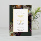 ボホサマーバラヴィンテージ結婚審美的 箔招待状 (立ち正面)