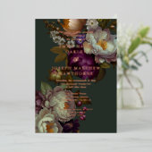 ボホサマーバラヴィンテージ結婚審美的 箔招待状 (立ち正面)