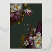 ボホサマーバラヴィンテージ結婚審美的 箔招待状 (裏面)