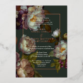 ボホサマーバラヴィンテージ結婚審美的 箔招待状 (正面)