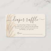 ボホサマーパンパスグラス水彩おむつラッフル エンクロージャーカード (正面)