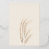 ボホサマーパンパスグラス水彩ベビーシャワー 箔招待状 (裏面)