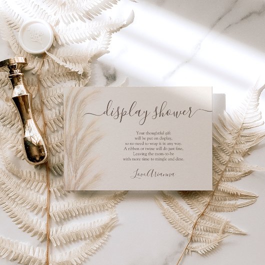 ボホサマーパンパスグラス水彩表示シャワー エンクロージャーカード