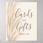 ボホサマーパンパスグラス結婚ズのカードの贈り物 ポスター (正面)