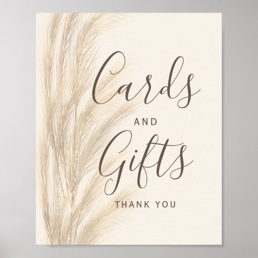 ボホサマーパンパスグラス結婚ズのカードの贈り物 ポスター (正面)