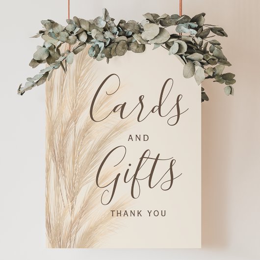 ボホサマーパンパスグラス結婚ズのカードの贈り物 ポスター