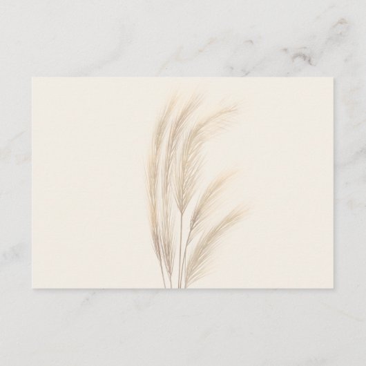 ボホサマーパンパス草の水色の本のベビー エンクロージャーカード (裏面)