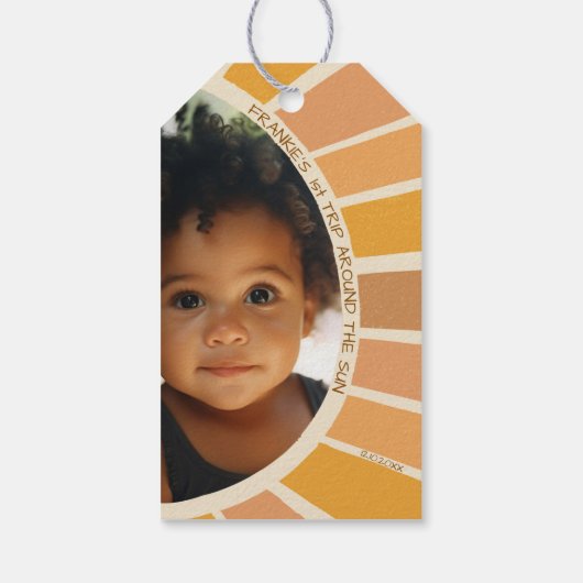 ボホサマーファーストトリップのまわりにサンフォト誕生日 ギフトタグ (裏面)